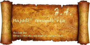 Hajdú Annamária névjegykártya